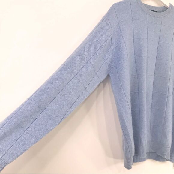 Joseph & Lyman Light Blue 100% Cashmere
Windowpane Knit Crewneck Sweater - Picture 3 of 12
